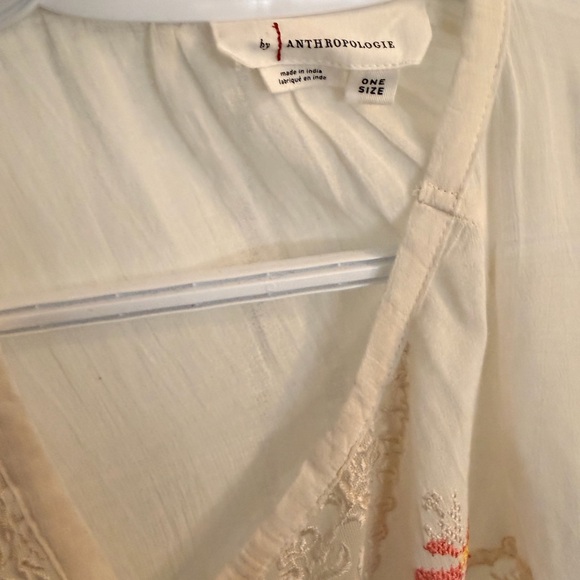 Anthropologie Cream Embroidered Dress - Picture 2 of 3